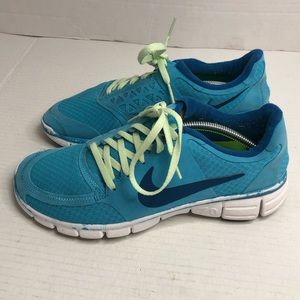 Nike Sneakers Womens Size 8.5 Free 7.0 Blue Running Shoes Lace Up Low Top